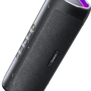 Bluetooth Speaker, 20W HD Sound, Portable Wireless, IPX5 Waterproof, Up to 24H Playtime, TWS, for Home/Party/Outdoor/Camping/Beach Essentials, Birthday Gift for Fathers Day Men Dad Husband (Black)