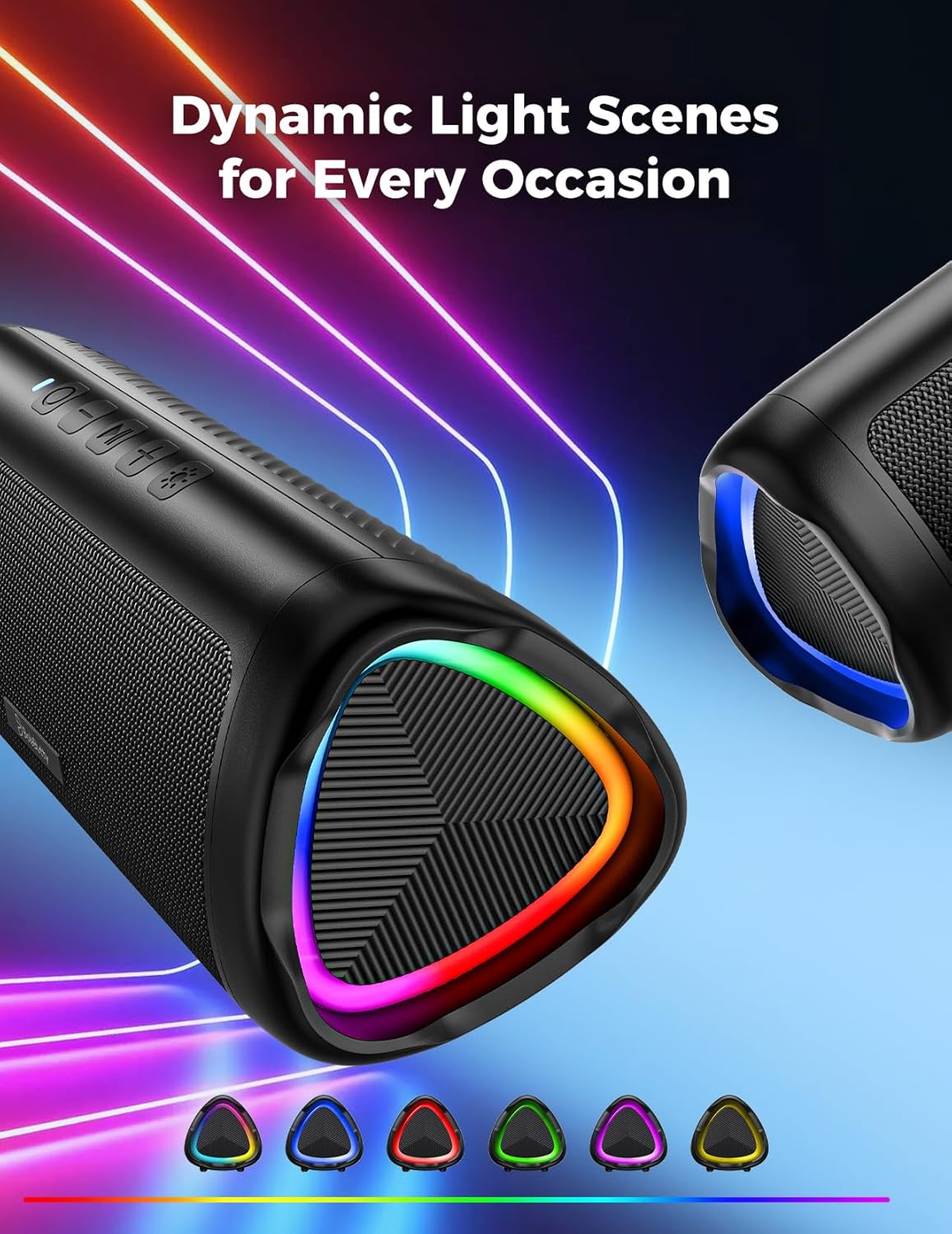 Bluetooth Speaker, 20W HD Sound, Portable Wireless, IPX5 Waterproof, Up to 24H Playtime, TWS, for Home/Party/Outdoor/Camping/Beach Essentials, Birthday Gift for Fathers Day Men Dad Husband (Black) - Image 3