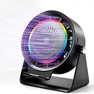 Gifts for Men Women, Wireless Bluetooth Speaker with Phone Stand, Desk Fans & RGB Lights, HD Sound Anti-Slip Base, Rechargeable (5000mAh), 360° Adjustable Phone Holder Cool Gadgets Birthday Gift