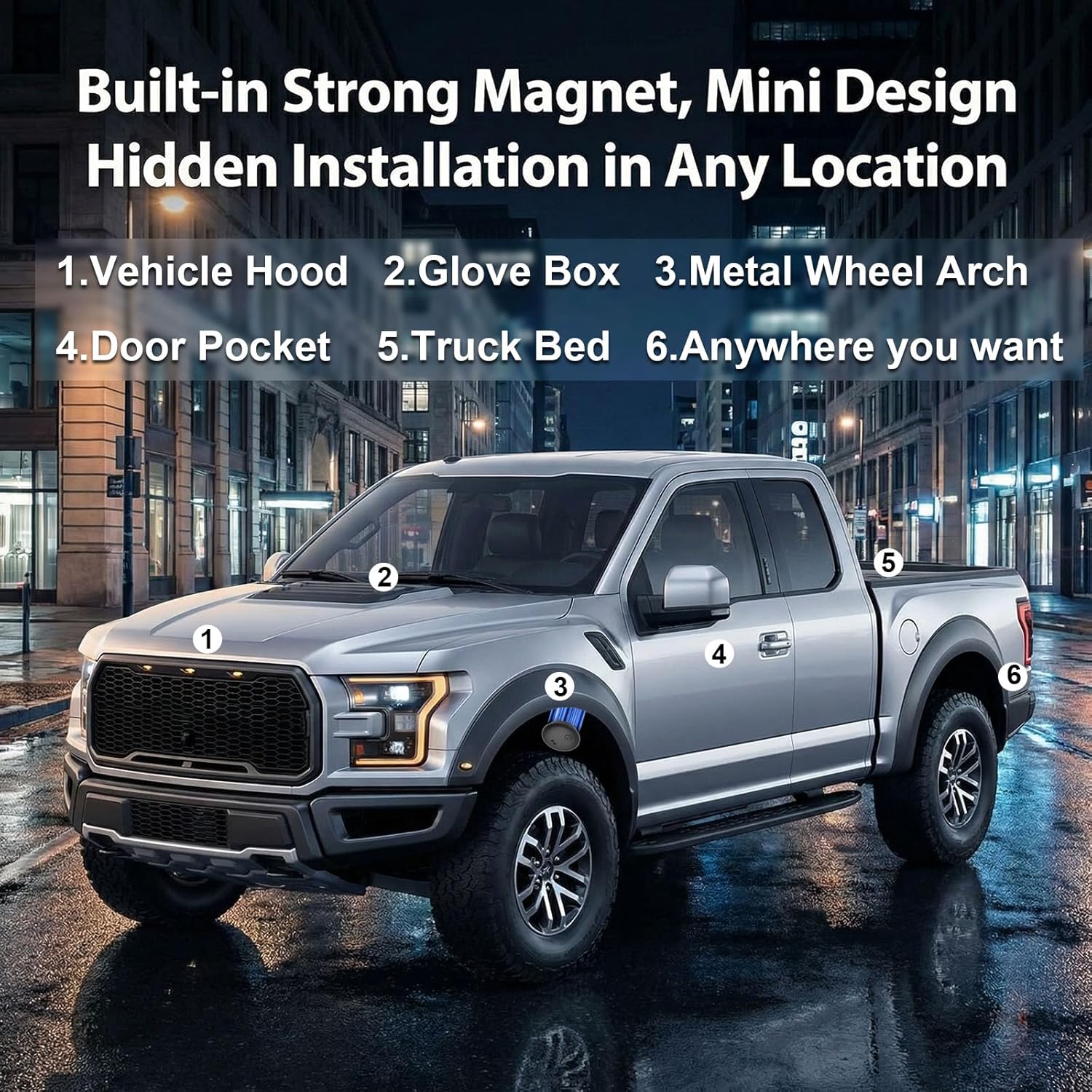GPS Tracker for Vehicles, Real-Time Hidden Tracking Devices for Cars w/Strong Magnetic, No Monthly Fee/No SIM Card, Works with iOS Find My, Mini GPS Tracker for Cars/Motorcycle/Bikes, Black - Image 7