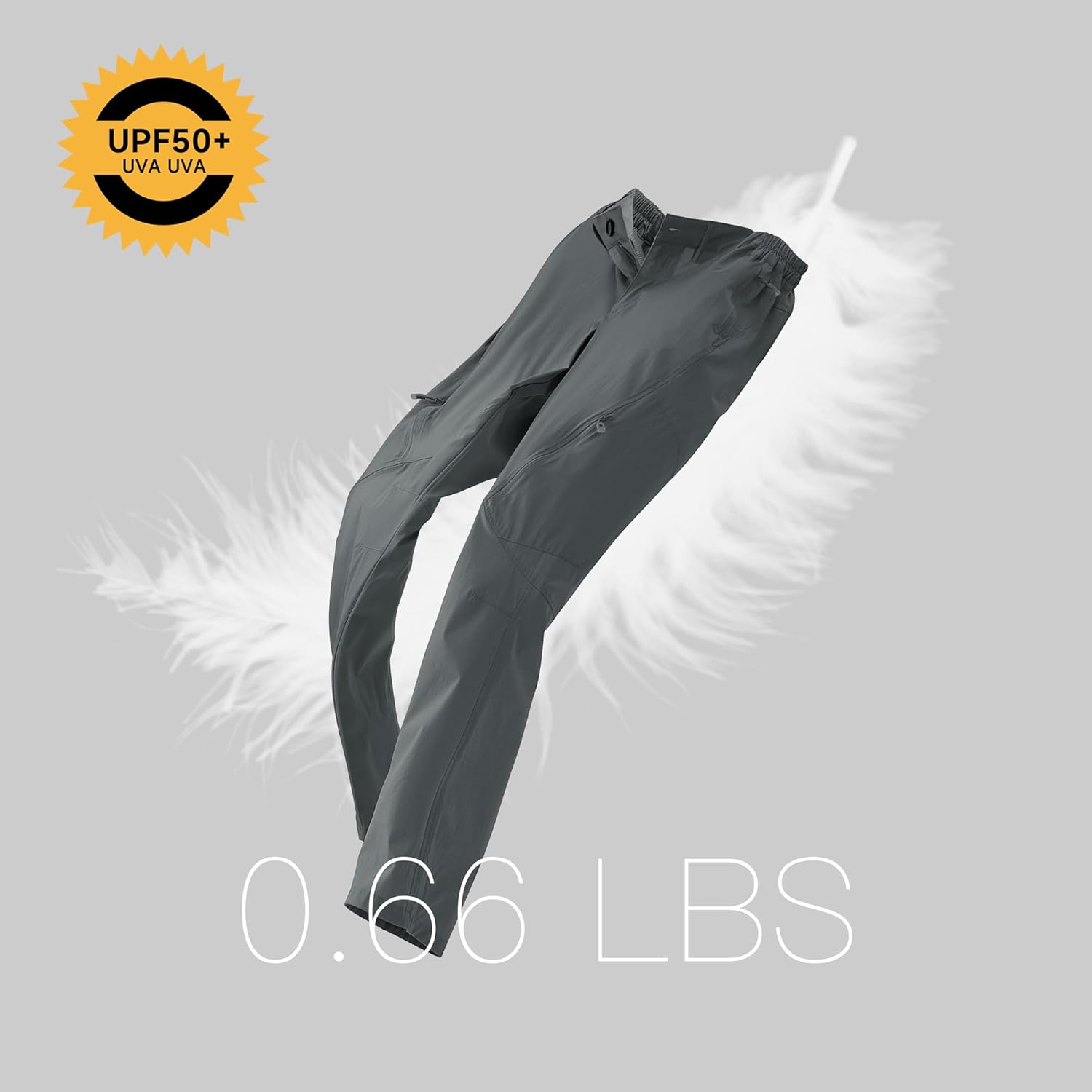 Postropaky Mens Hiking Quick Dry Lightweight Waterproof Fishing Pants Outdoor Travel Climbing Stretch Pants - Image 2