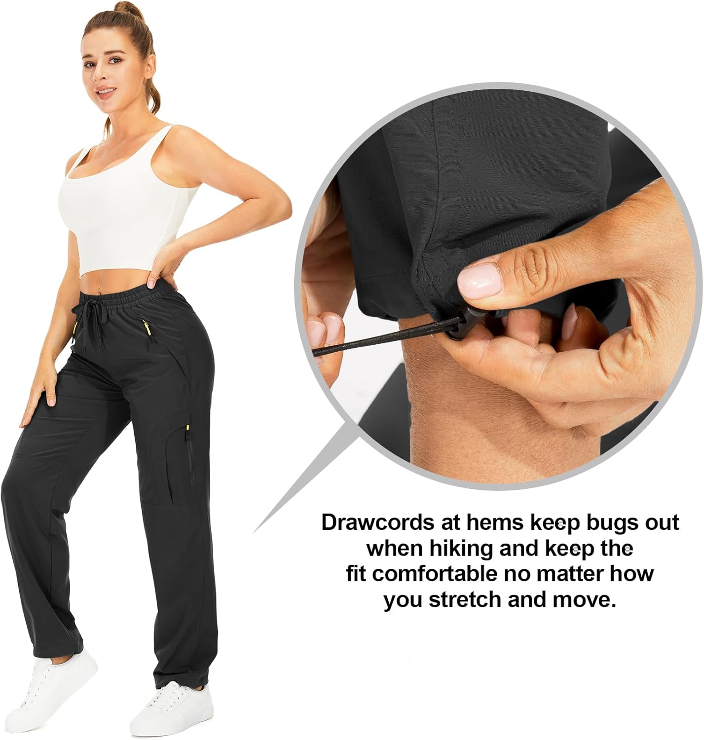 Toomett Women‘s Hiking Cargo Pants UPF 50 Quick Dry with Zipper Pockets | Lightweight, Travel, Golf, Safari,sun protection,water resistant - Image 4